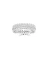 Chloe & Madison Chloe And Madison Silver Cz Feather Band Ring