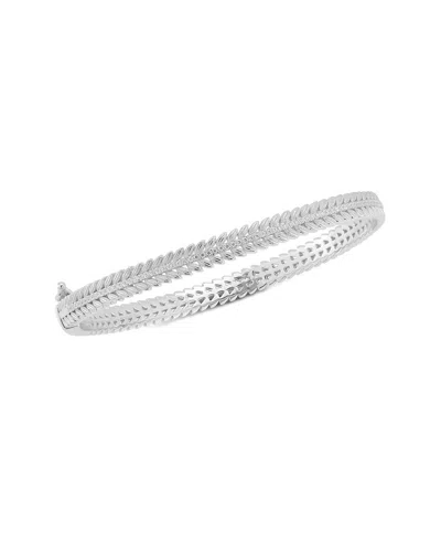 Chloe & Madison Chloe And Madison Silver Cz Feather Bangle Bracelet