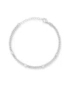 Chloe & Madison Chloe And Madison Silver Cz Heart Curb Bracelet