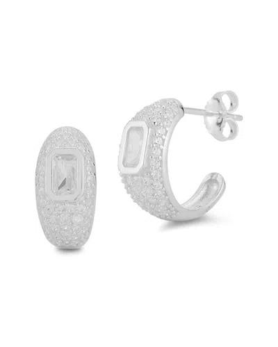 Chloe & Madison Chloe And Madison Silver Cz Hoops