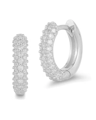 Chloe & Madison Chloe And Madison Silver Cz Huggie Earrings