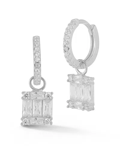 Chloe & Madison Chloe And Madison Silver Cz Huggies Earrings