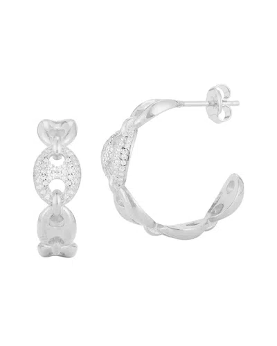 Chloe & Madison Chloe And Madison Silver Cz Marine Link Earrings