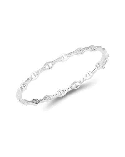 Chloe & Madison Chloe And Madison Silver Cz Mariner Link Bangle Bracelet