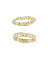 Chloe & Madison Chloe And Madison 14k Gold Plate Cubic Zirconia Set Of 2 Rings