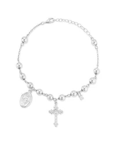Chloe & Madison Chloe And Madison Silver Cz Rosary Bracelet