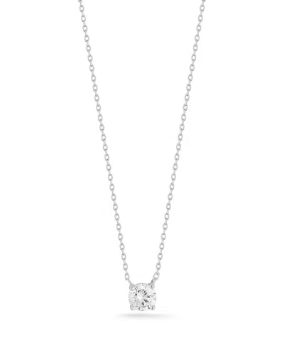 Chloe & Madison Chloe And Madison Silver Cz Solitaire Necklace In Metallic