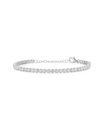 Chloe & Madison Chloe And Madison Silver Cz Tennis Bracelet