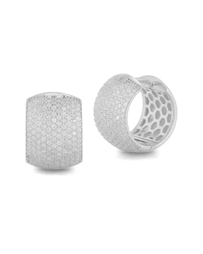 Chloe & Madison Chloe And Madison Silver Cz Thick & Chunky Huggie Earrings