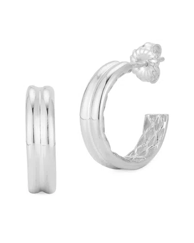 Chloe & Madison Chloe And Madison Silver Double Row Hoops