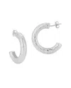 Chloe & Madison Chloe And Madison Silver Hammered Hoops