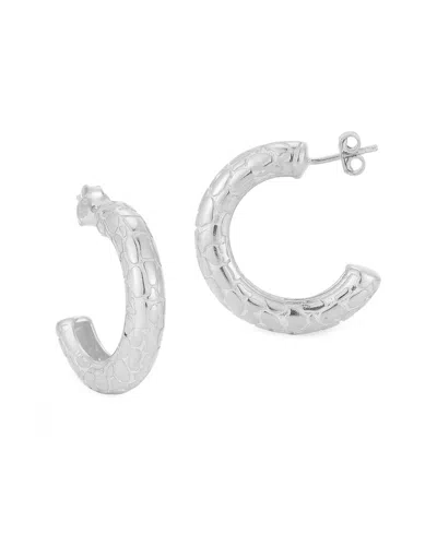 Chloe & Madison Chloe And Madison Textured Hoop Earrings In Metallic