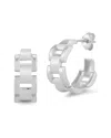 Chloe & Madison Chloe And Madison Silver Cz Chunky Link Hoops