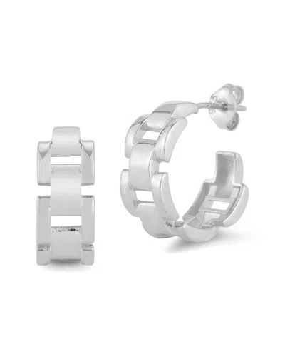 Chloe & Madison Chloe And Madison Silver Cz Chunky Link Hoops