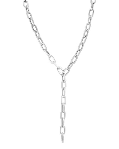 CHLOE & MADISON CHLOE AND MADISON SILVER PAPERCLIP LARIAT NECKLACE