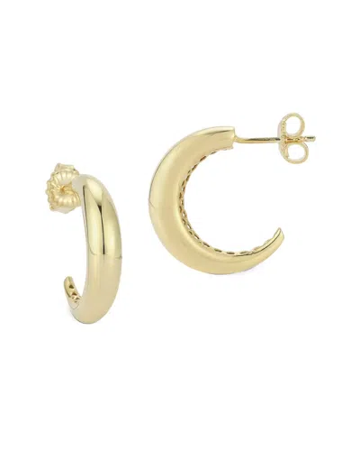 Chloe & Madison Chloe And Madison Silver Polished Dome Hoops In Gold