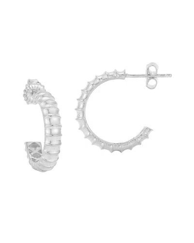 Chloe & Madison Chloe And Madison Silver Ribbed Hoops