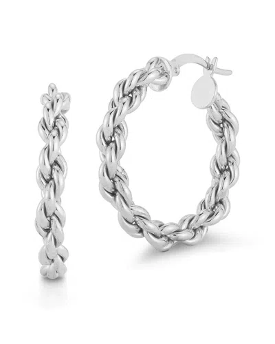 Chloe & Madison Chloe And Madison Twisted Link Hoop Earrings In Silver