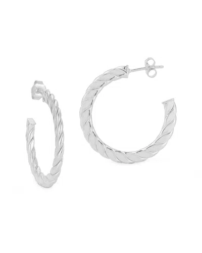 Chloe & Madison Chloe And Madison Silver Small Flattened Twist Hoops