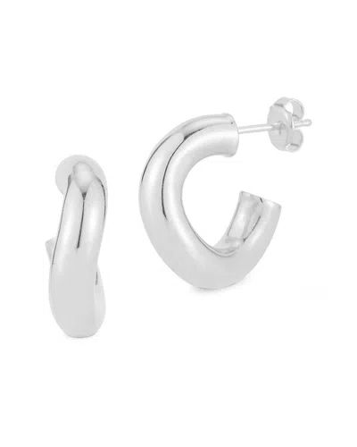 Chloe & Madison Chloe And Madison Silver Small Wave Tube Hoops