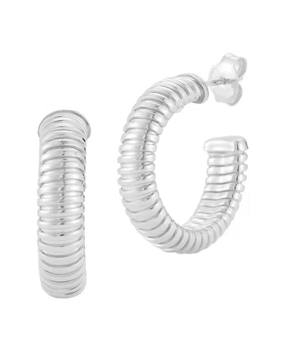 Chloe & Madison Chloe And Madison Silver Tubogas Hoops In Metallic