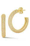 Chloe & Madison Chloe And Madison Small Pavé Cz Hoop Earrings In Gold