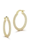 Chloe & Madison Chloe And Madison Small Pave Hoop Earrings In Gold