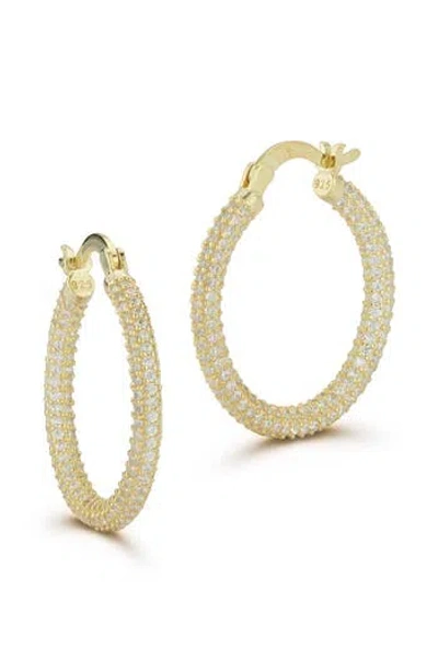 Chloe & Madison Chloe And Madison Small Pave Hoop Earrings In Gold