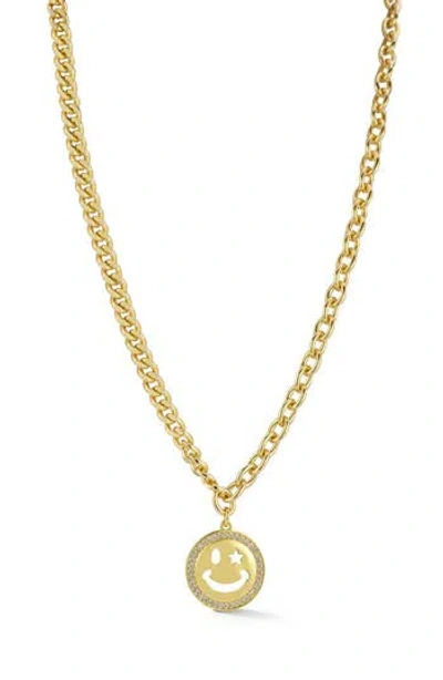 Chloe & Madison Chloe And Madison Smiley® Pendant Necklace In Gold