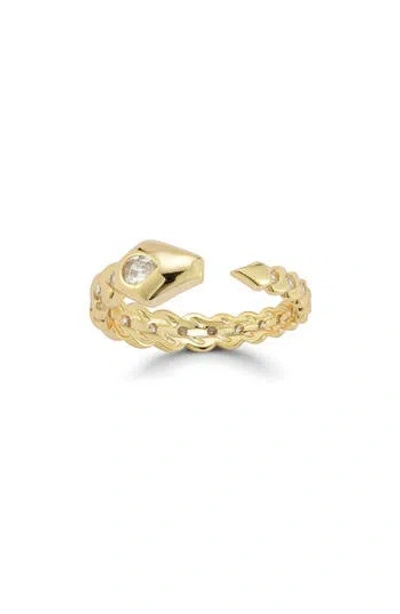 Chloe & Madison Chloe And Madison Snake Cubic Zirconia Split Shank Ring In Gold