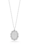 Chloe & Madison Chloe And Madison Sterling Silver Cross Oval Necklace In Silver