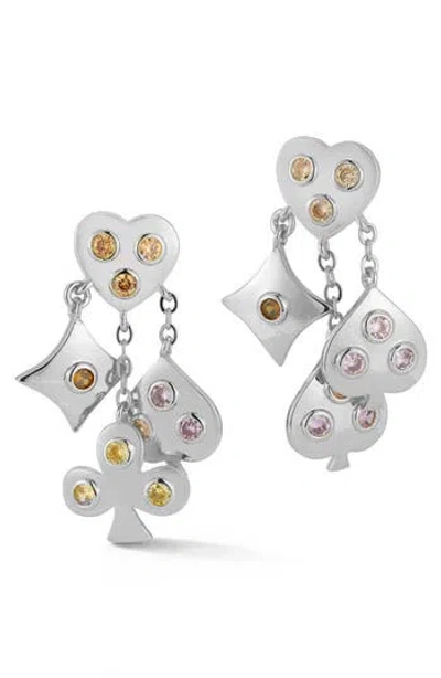 Chloe & Madison Chloe And Madison Suit Dangle Drop Earrings In Metallic