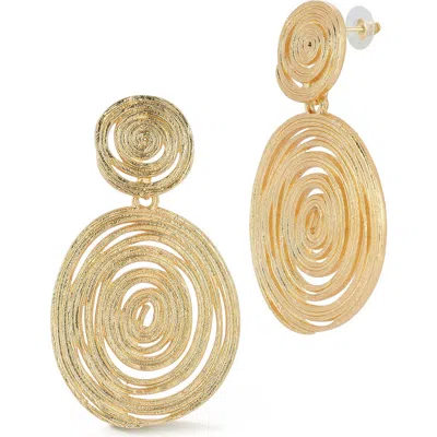 Chloe & Madison Chloe And Madison Swirl Drop Earrings In Gold