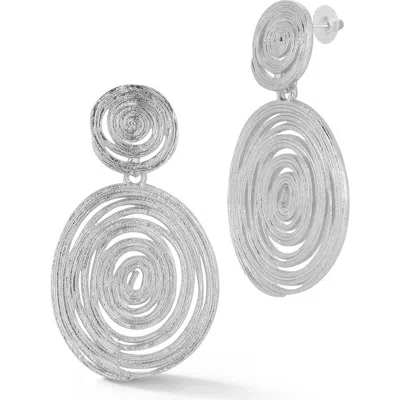 Chloe & Madison Chloe And Madison Swirl Drop Earrings In Silver