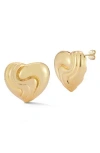 Chloe & Madison Chloe And Madison Swirl Heart Stud Earrings In Gold