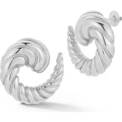 Chloe & Madison Chloe And Madison Swirl Stud Earrings In Silver