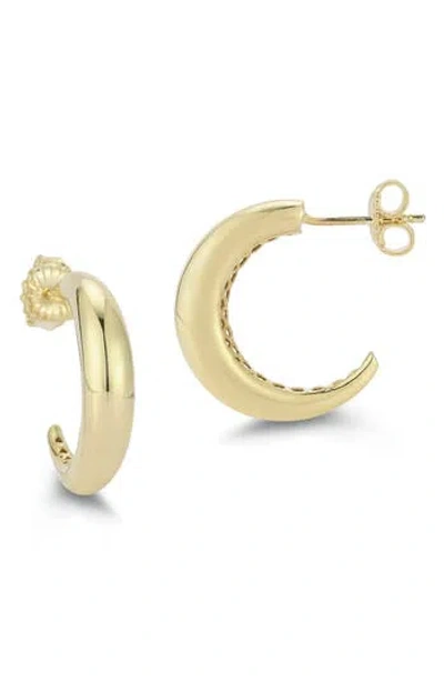Chloe & Madison Chloe And Madison Silver Polished Dome Hoops In Gold