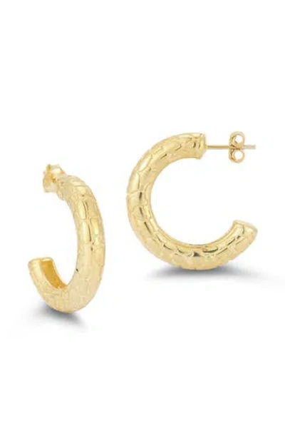 Chloe & Madison Chloe And Madison Textured Hoop Earrings In Gold