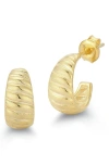 Chloe & Madison Textured Hoop Earrings In Gold
