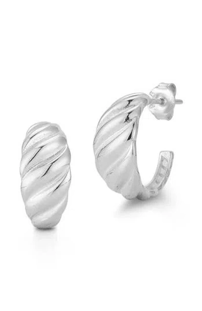 Chloe & Madison Chloe And Madison Silver Graduated Twist Huggie Hoops