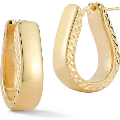 Chloe & Madison Chloe And Madison Textured Oval Hoop Earrings In Gold