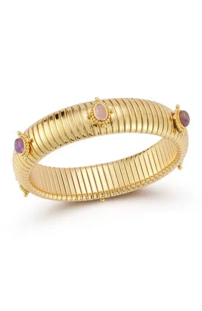 Chloe & Madison Chloe And Madison Tuboga Stretch Bracelet In Gold