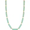 Chloe & Madison Chloe And Madison Turquoise Crystal Paper Clip Chain Necklace In Gold