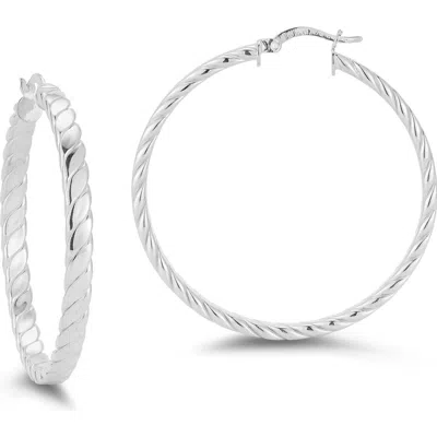 Chloe & Madison Chloe And Madison Twist Hoop Earrings In Silver