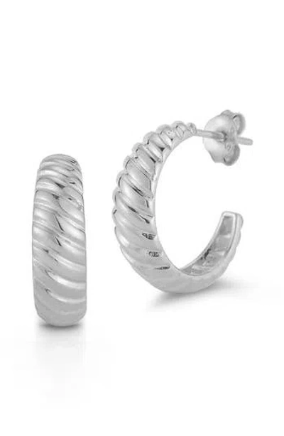 Chloe & Madison Chloe And Madison Twisted Hoop Earrings In Silver