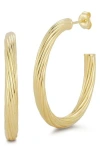 Chloe & Madison Chloe And Madison 14k Over Silver Oval Tube Hoops In Gold