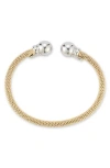 Chloe & Madison Chloe And Madison Two-tone Popcorn Textured Bangle Bracelet In Gold