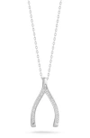 Chloe & Madison Chloe And Madison Wishbone Pendant Necklace In Silver