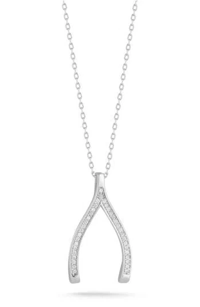 Chloe & Madison Chloe And Madison Wishbone Pendant Necklace In Silver