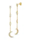Chloe & Madison Women's 14k-gold-plated Sterling Silver & Cubic Zirconia Moon Drop Earrings In Yellow Gold